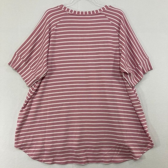 Jane and Delancey Top sz 2X Striped Button Accents Stretch Comfy Relaxed Casual - Picture 9 of 10